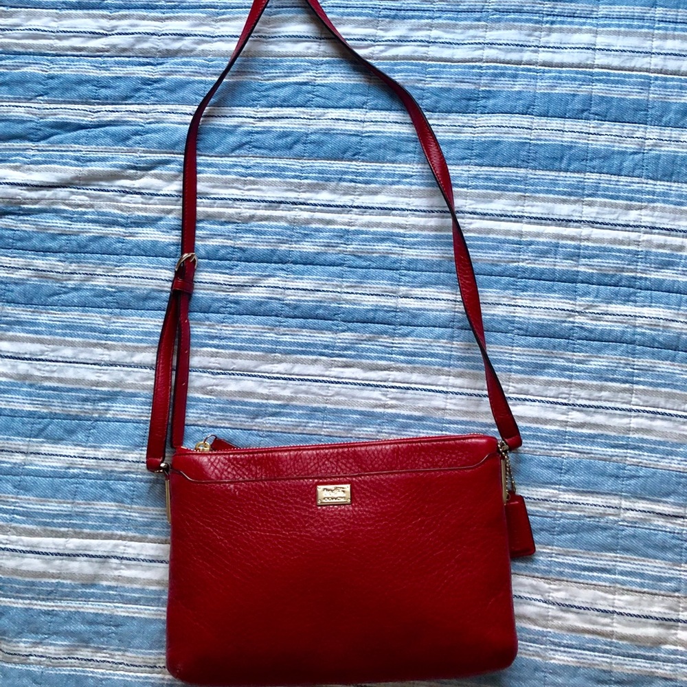 Red Coach crossbody bag
